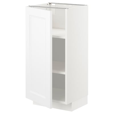 METOD Base cabinet with shelves, white/Axstad matt white, 40x37 cm