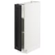 METOD Base cabinet with shelves, white/Lerhyttan black stained, 20x60 cm