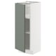 METOD Base cabinet with shelves, white/Nickebo matt grey-green, 30x37 cm