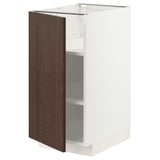 METOD Base cabinet with shelves, white/Sinarp brown, 40x60 cm
