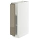 METOD Base cabinet with shelves, white/Voxtorp high-gloss dark grey-brown, 20x60 cm