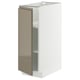METOD Base cabinet with shelves, white/Voxtorp high-gloss dark grey-brown, 30x60 cm
