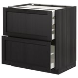 METOD Base cb 2 frnts/2 low/1 md/1 hi drw, black/Lerhyttan black stained, 80x60 cm
