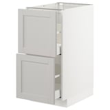 METOD Base cb 2 fronts/2 high drawers, white/Lerhyttan light grey, 40x60 cm