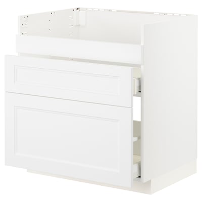 METOD Base cb f HAVSEN snk/3 frnts/2 drws, white/Axstad matt white, 80x60 cm