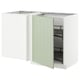 METOD Corner base cab w pull-out fitting, white/Stensund light green, 128x68 cm
