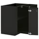 METOD Corner base cabinet with shelf, black-grey/Upplöv matt anthracite, 88x88 cm