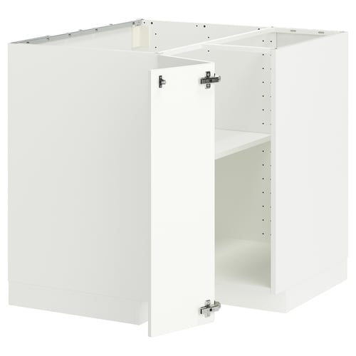 White METOD kitchen cabinet, sleek & modern design with adjustable shelves.