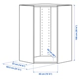 METOD Corner wall cabinet frame, white, 68x37x100 cm