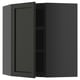 METOD Corner wall cabinet with shelves, black-grey/Lerhyttan black stained, 68x80 cm