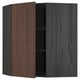 METOD Corner wall cabinet with shelves, black/Sinarp brown, 68x80 cm
