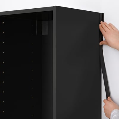 METOD Cover strip vertical, black-grey, 220 cm
