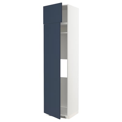 METOD Hi cab f fridge or freezer w 2 drs, white Axstad/matt blue, 60x60x240 cm