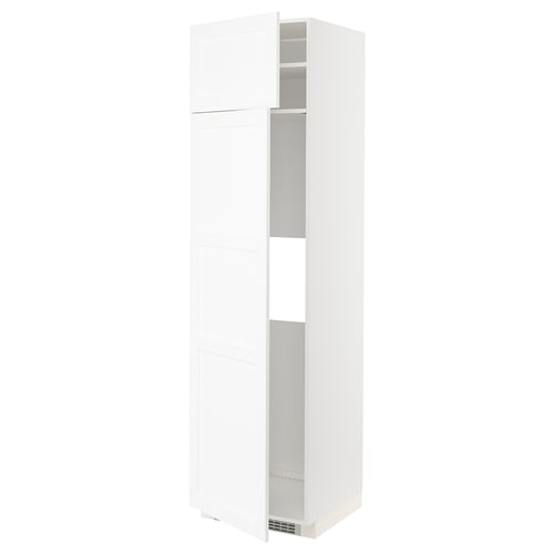 A white METOD kitchen cabinet with a modern design and a single door.
