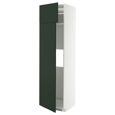 METOD Hi cab f fridge or freezer w 2 drs, white/Havstorp deep green, 60x60x220 cm