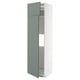 METOD Hi cab f fridge or freezer w 2 drs, white/Nickebo matt grey-green, 60x60x220 cm