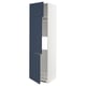 METOD High cab f fridge/freezer w 3 doors, white Axstad/matt blue, 60x60x220 cm