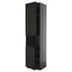 METOD High cab f micro w 2 doors/shelves, black-grey/Lerhyttan black stained, 60x60x240 cm