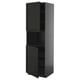 METOD High cab f micro w 2 doors/shelves, black-grey/Lerhyttan black stained, 60x60x200 cm