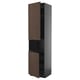 METOD High cab f micro w 2 doors/shelves, black-grey/Sinarp brown, 60x60x240 cm