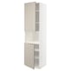 METOD High cab f micro w 2 doors/shelves, white/Stensund beige, 60x60x220 cm