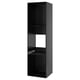 Black METOD kitchen cabinet, tall, square with two shelves.