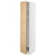 METOD High cabinet w shelves/wire basket, white/Forsbacka oak, 40x60x200 cm