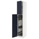 METOD High cabinet with cleaning interior, white Axstad/matt blue, 40x60x220 cm