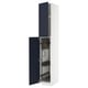 METOD High cabinet with cleaning interior, white Axstad/matt blue, 40x60x240 cm
