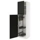 METOD High cabinet with cleaning interior, white/Lerhyttan black stained, 60x60x220 cm