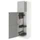 METOD High cabinet with cleaning interior, white/Lerhyttan light grey, 60x60x200 cm