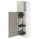 METOD High cabinet with cleaning interior, white/Stensund beige, 60x60x200 cm
