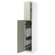 METOD High cabinet with cleaning interior, white/Stensund light green, 40x60x220 cm