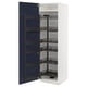 METOD High cabinet with pull-out larder, white Axstad/matt blue, 60x60x200 cm