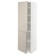 METOD High cabinet with shelves/2 doors, white/Stensund beige, 60x60x200 cm