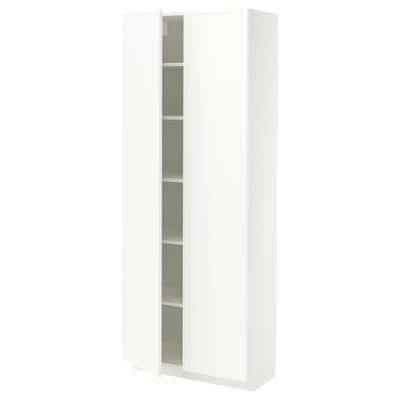 METOD High cabinet with shelves, white/Aspudden matt white, 80x37x200 cm