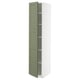 METOD High cabinet with shelves, white/Axstad grey-green, 40x60x200 cm