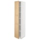 METOD High cabinet with shelves, white/Forsbacka oak, 40x60x200 cm