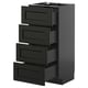 METOD / KNIVSHULT Base cab 4 frnts/4 drawers, black-grey/Lerhyttan black stained, 40x37 cm