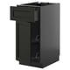 METOD / KNIVSHULT Base cab w wire basket/drawer/door, black-grey/Lerhyttan black stained, 40x60 cm