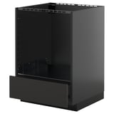 METOD / KNIVSHULT Base cabinet for oven with drawer, black-grey/Nickebo matt anthracite, 60x60 cm