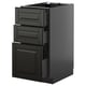 METOD / KNIVSHULT Base cabinet with 3 drawers, black-grey/Bodbyn black, 40x60 cm