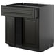 METOD / KNIVSHULT Base cabinet with drawer/2 doors, black-grey/Bodbyn black, 80x60 cm