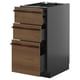 METOD / KNIVSHULT Base cb 3 frnts/2 low/1 md/1 hi drw, black-grey/Stensta dark brown ash veneer, 40x60 cm