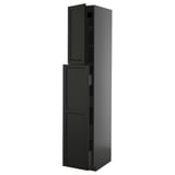 METOD / KNIVSHULT Hc w p-o func 4drw/1dr/2shlv, black-grey/Lerhyttan black stained, 40x60x220 cm