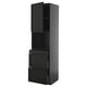 METOD / KNIVSHULT Hi cab f micro combi w door/3 drwrs, black-grey/Lerhyttan black stained, 60x60x220 cm