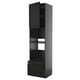 METOD / KNIVSHULT Hi cab f ov/combi ov w dr/2 drwrs, black-grey/Lerhyttan black stained, 60x60x240 cm