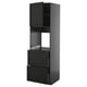 METOD / KNIVSHULT Hi cab f ov w dr/2 frnts/2 hi drwrs, black-grey/Lerhyttan black stained, 60x60x200 cm
