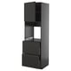 METOD / KNIVSHULT Hi cab f ov w dr/2 frnts/2 hi drwrs, black-grey/Upplöv matt anthracite, 60x60x200 cm