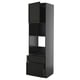 METOD / KNIVSHULT High cabinet f built-in appliances, black-grey/Lerhyttan black stained, 60x60x220 cm